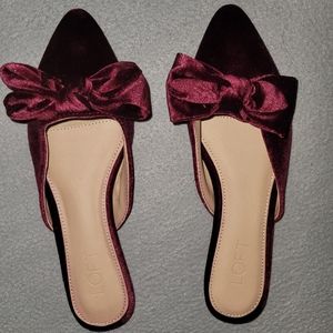 Loft velvet bow mules
